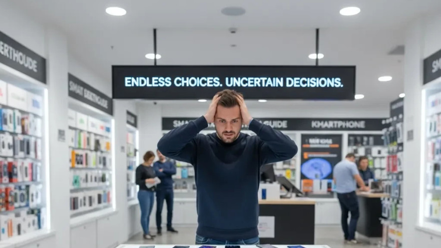 רכישת סמארטפון בחנות (צילום: AI)