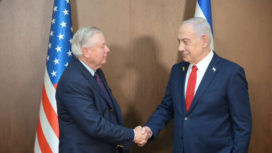 בנימין נתניהו ולינדזי גרהאם (צילום: עמוס בן גרשום לע"מ)