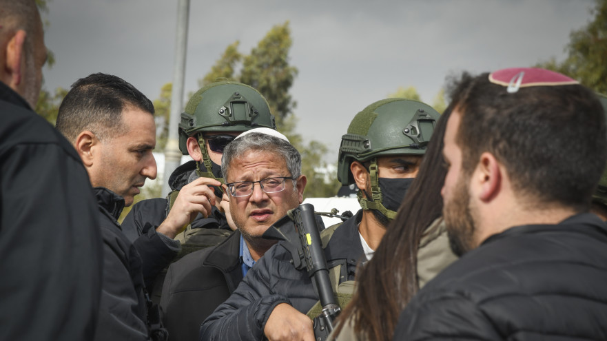 השר איתמר בן גביר בכפר תראבין  (צילום: דודו גרינשפן, פלאש 90)