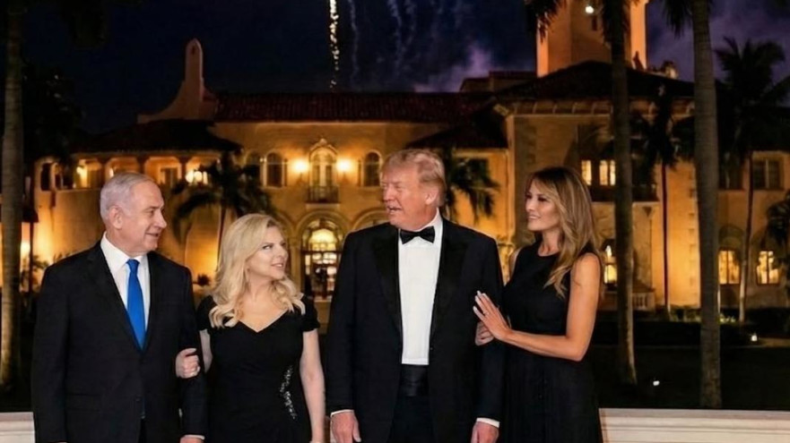 נתניהו וטראמפ בחגיגות השנה החדשה (צילום: צילום מסך אינסטגרם)