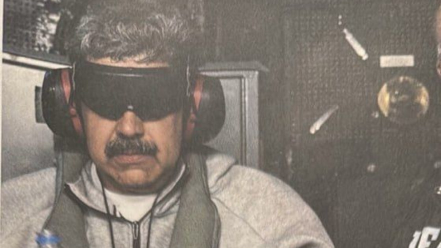 ניקולס מדורו לאחר שנלכד על ידי צבא ארה"ב (צילום: ABC news)