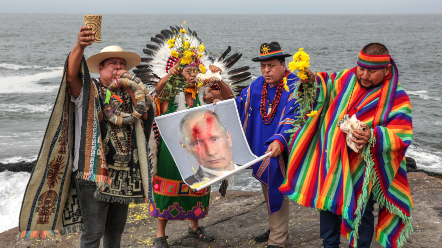 שמאנים בפרו (צילום: Connie FRANCE / AFP via Getty Images)