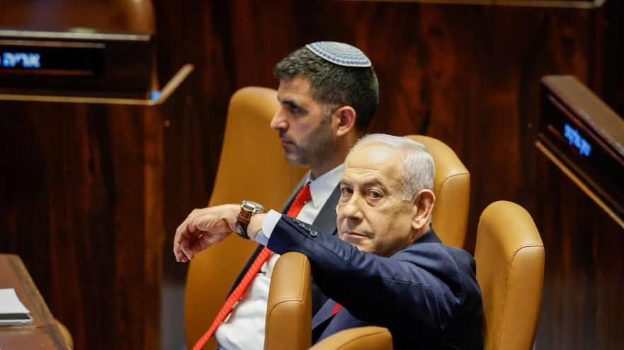 בנימין נתניהו בישיבת 40 חתימות (צילום: נועם מושקוביץ דוברות הכנסת)