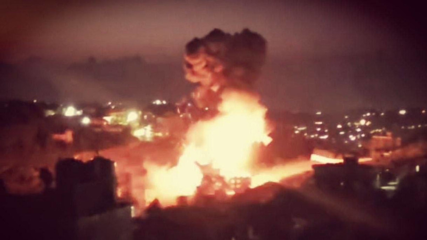 תקיפה בכפר חתא בדרום לבנון (צילום: רשתות חברתיות)