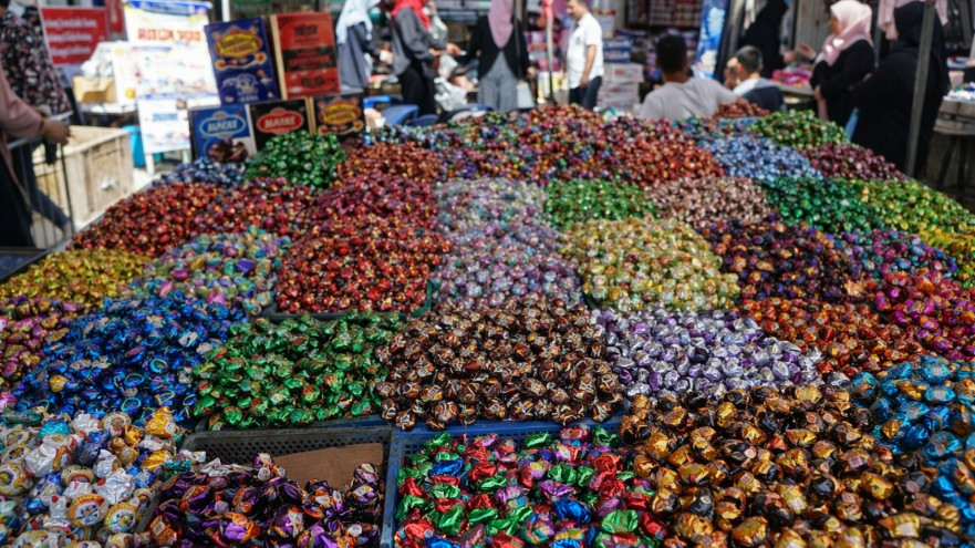 ממתקים ברצועת עזה (צילום: רשתות ערביות)