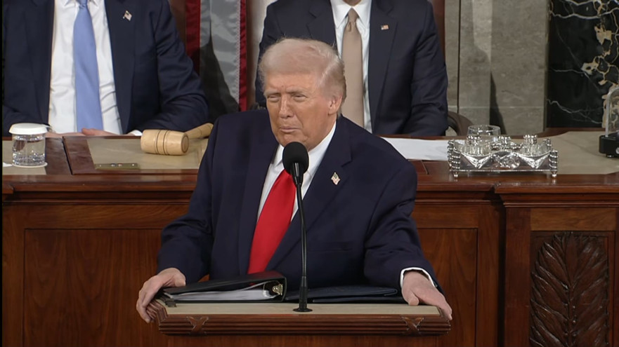 טראמפ בנאום מצב האומה (צילום: צילום מסך יוטיוב)