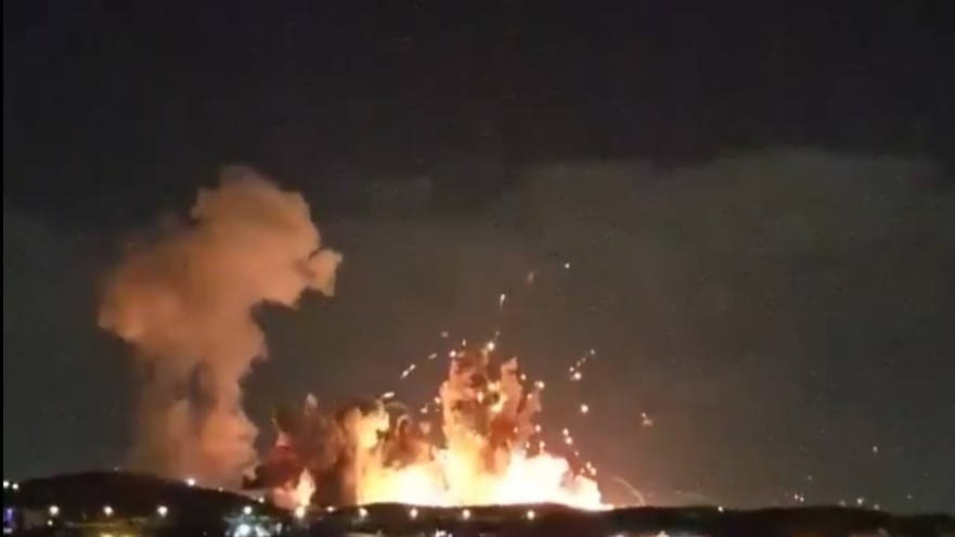 תקיפה באספהאן, איראן (צילום: צילום מסך רשתות חברתיות)