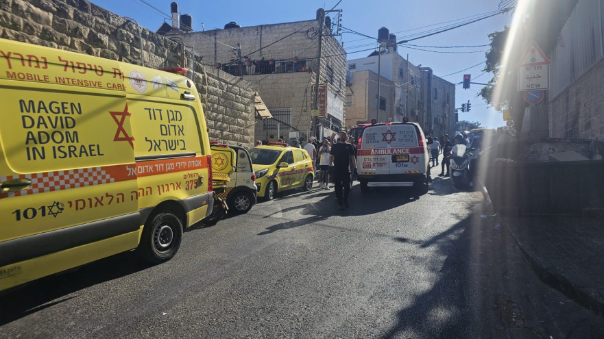 מזירת אירוע ההרעלה במכון היופי בירושלים (צילום: תיעוד מבצעי מד"א)