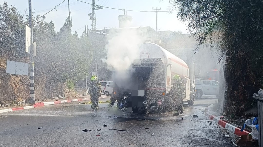 תיעוד פעילות לוחמי האש בזירה (צילום: כבאות והצלה)