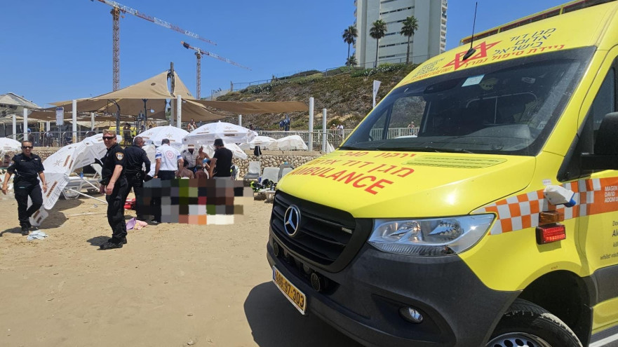 טביעה בחוף בהרצליה (צילום: תיעוד מבצעי מד"א)