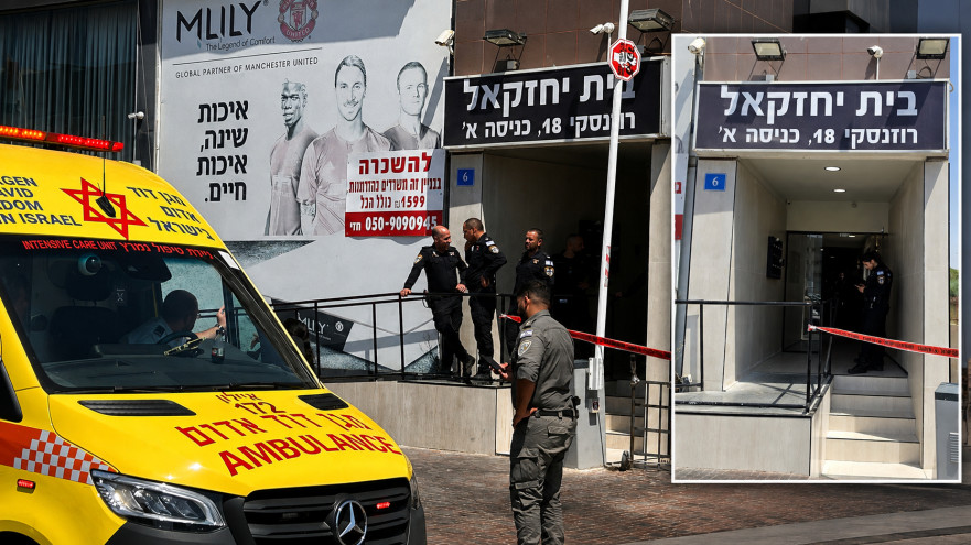 זירת הרצח בראשון לציון (צילום: אבשלום ששוני,אלון חכמון)