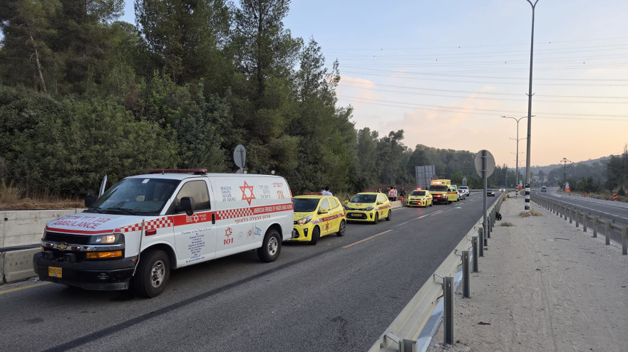 תאונת דרכים קשה סמוך לבית שמש  (צילום: דוברות מד"א)