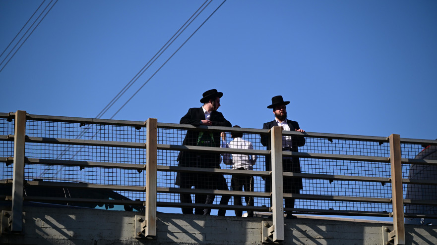כביש 4 הפגנות חרדים (צילום: אבשלום ששוני)