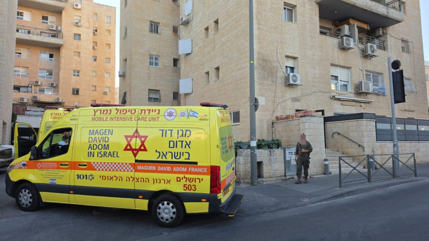 אמבולנס מד"א בזירת האירוע בירושלים (צילום: תיעוד מבצעי מד"א)