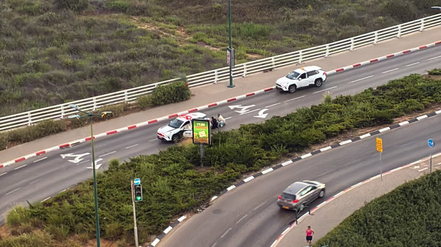 מזירת אירוע הירי בנתניה (צילום: רשתות חברתיות, שימוש לפי סעיף 27 א')