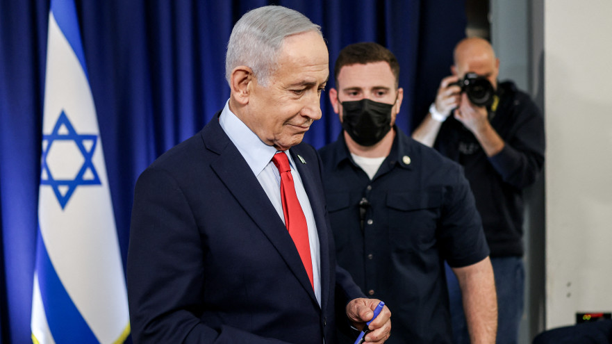בנימין נתניהו (צילום:  Ronen Zvulun / POOL / AFP via Getty Images)