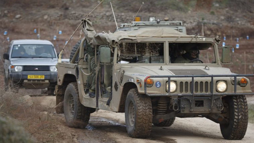 מתיחות בצפון: רכב צבאי באזור החרמון (צילום: פלאש 90)