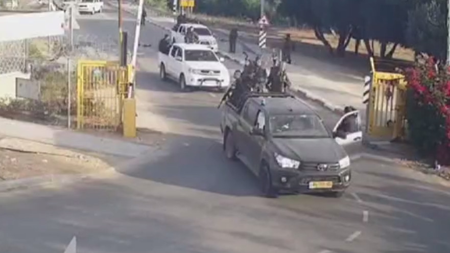 חדירת מחבלי חמאס לקיבוץ רעים (צילום: צילום מסך)