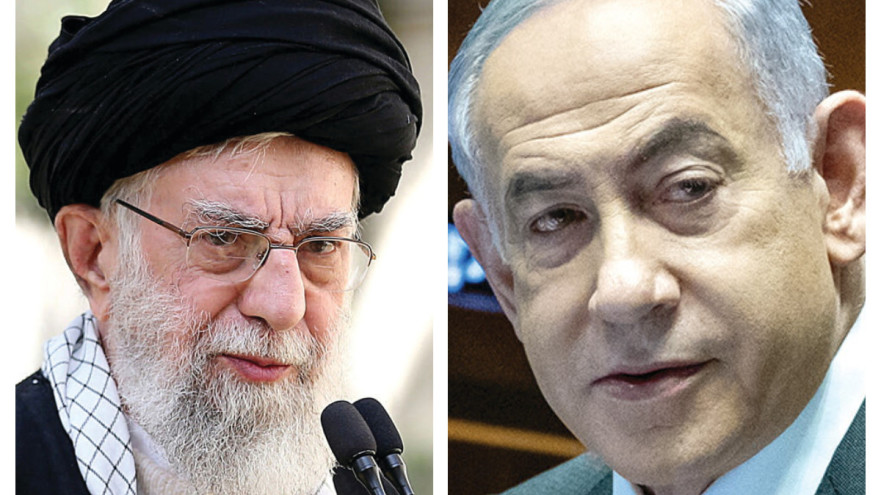 בנימין נתניהו, עלי חמינאי (צילום: יונתן זינדל, פלאש 90)