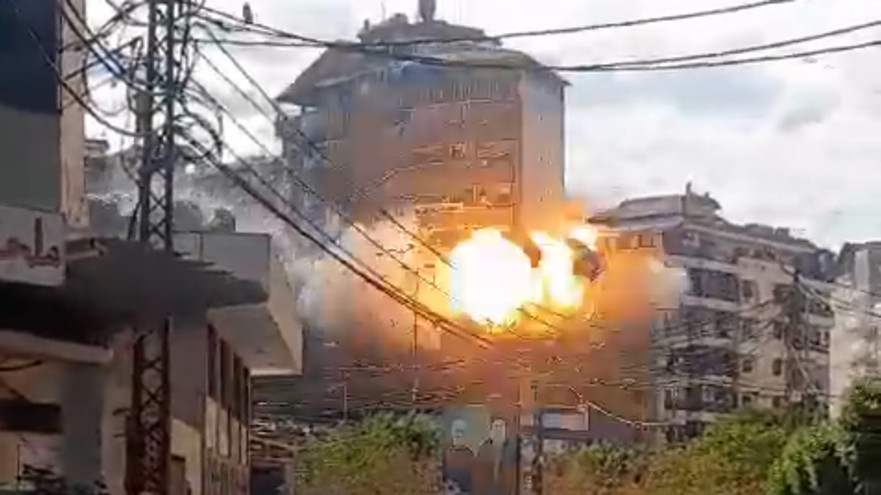 תקיפה בדאחיה (צילום: צילום מסך)