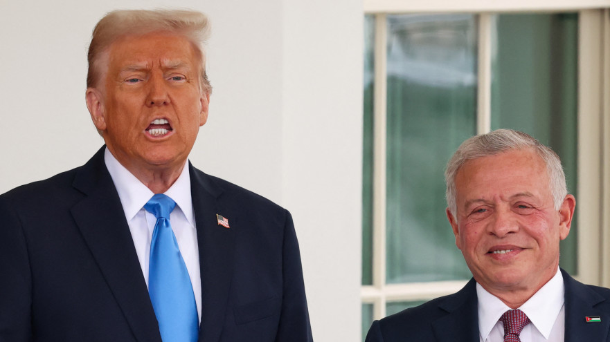 דונלד טראמפ ועבדאללה מלך ירדן בבית הלבן (צילום: רויטרס)