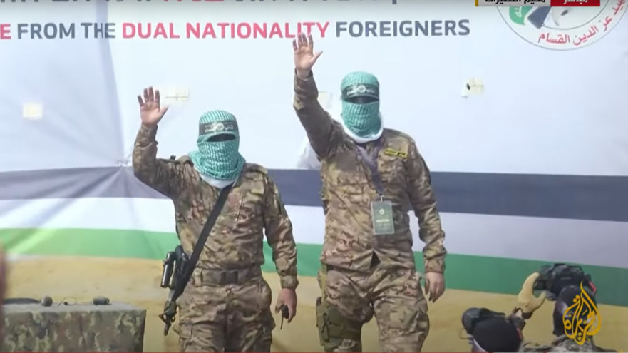 מחבלי חמאס (צילום: צילום מסך רשתות ערביות)