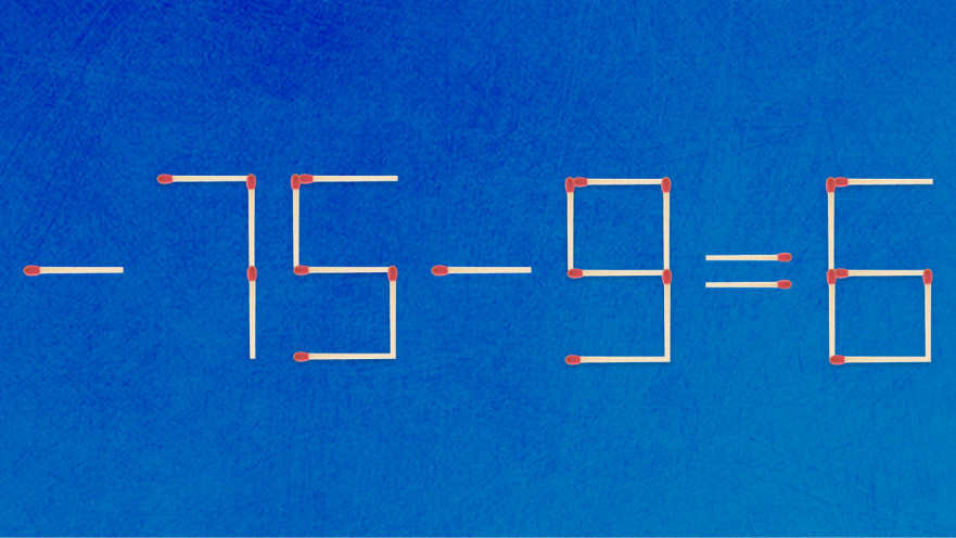 האם תצליחו לפתור את המשוואה באמצעות הזזת גפרור אחד בלבד?