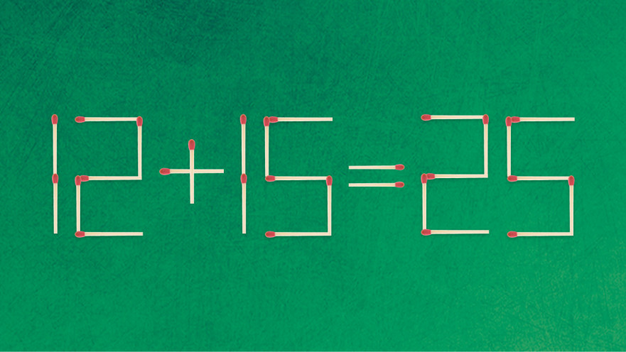 האם תצליחו לפתור את המשוואה באמצעות הזזת גפרור אחד בלבד?