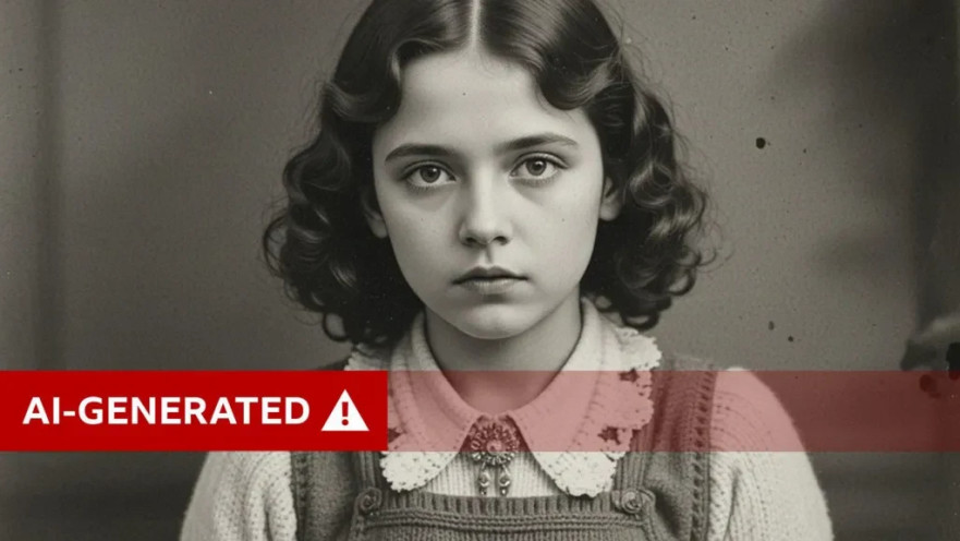 תמונה מזויפת של ילדה בשואה