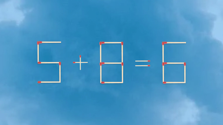 האם תצליחו לפתור את המשוואה באמצעות הזזת גפרור אחד בלבד?