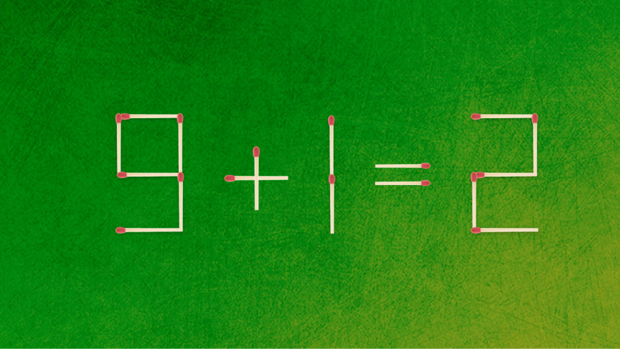 האם תצליחו לפתור את המשוואה באמצעות הזזת גפרור אחד בלבד?