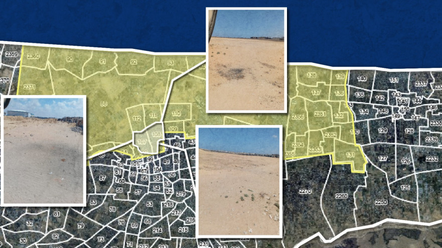 תמונות מרחבים להקמת מחסות ואוהלים לתושבי הרצועה 