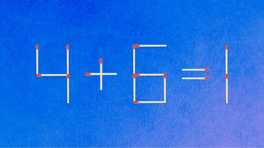 האם תצליחו לפתור את המשוואה באמצעות הזזת גפרור אחד בלבד?