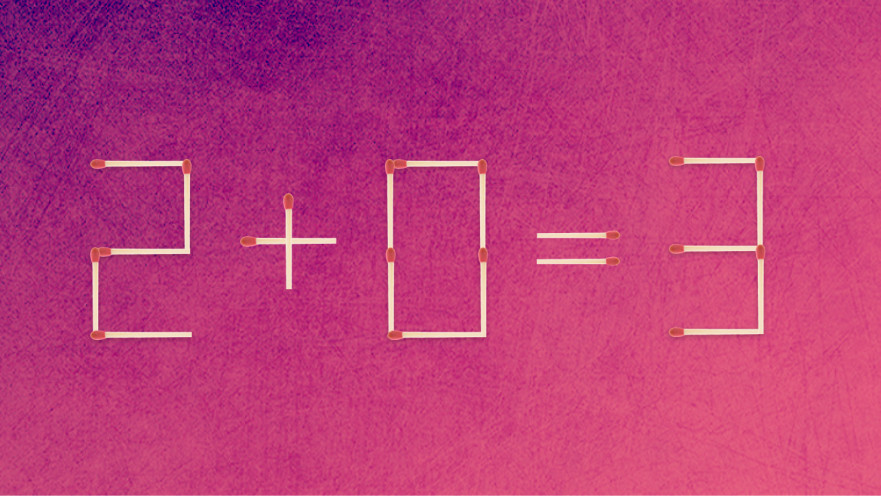 האם תצליחו לפתור את המשוואה באמצעות הזזת שני גפרורים?