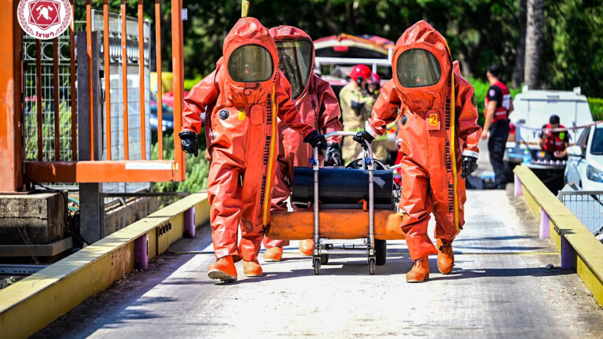 תרגיל חומרים מסוכנים במפעל שטראוס