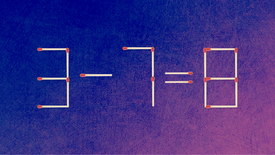 האם תצליחו לפתור את המשוואה באמצעות הזזת גפרור אחד בלבד?