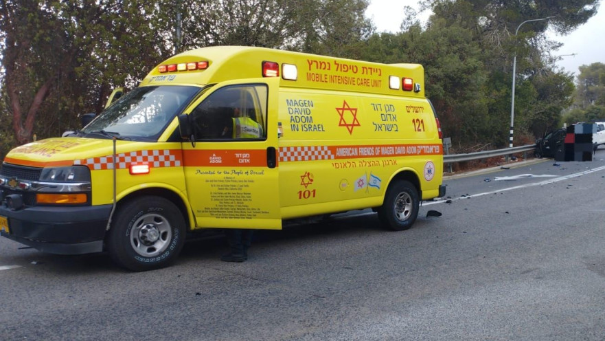 זירת תאונת הדרכים ליד בר גיורא