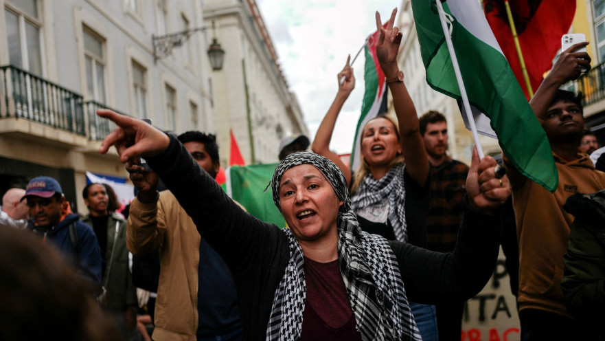 הפגנה פרו פלסטינית בליסבון, פורטוגל