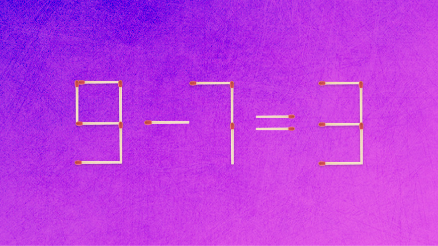 האם תצליחו לפתור את המשוואה באמצעות הזזת גפרור אחד בלבד?