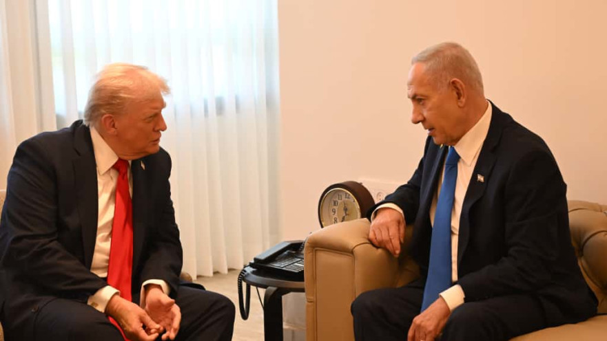 בנימין נתניהו ודונלד טראמפ בכנסת