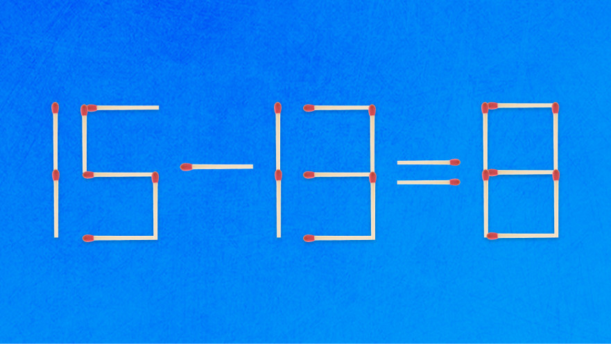 האם תצליחו לפתור את המשוואה באמצעות הזזת גפרור אחד בלבד?