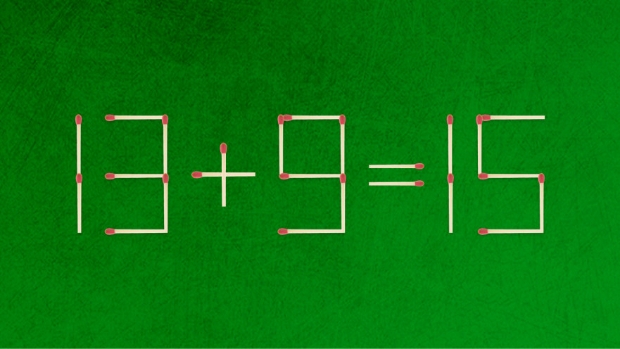 האם תצליחו לפתור את המשוואה באמצעות הזזת גפרור אחד בלבד?