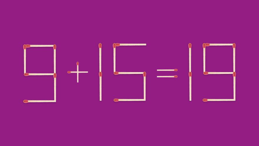 האם תצליחו לפתור את המשוואה באמצעות הזזת גפרור אחד בלבד?