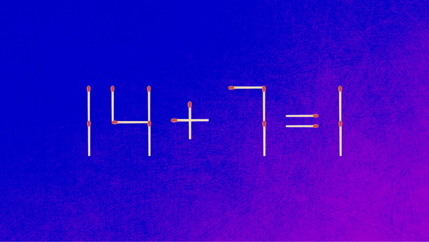 האם תצליחו לפתור את המשוואה באמצעות הזזת גפרור אחד בלבד?