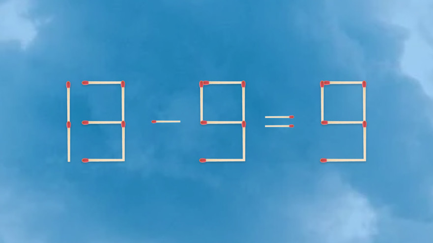 האם תצליחו לפתור את המשוואה באמצעות הזזת גפרור אחד?