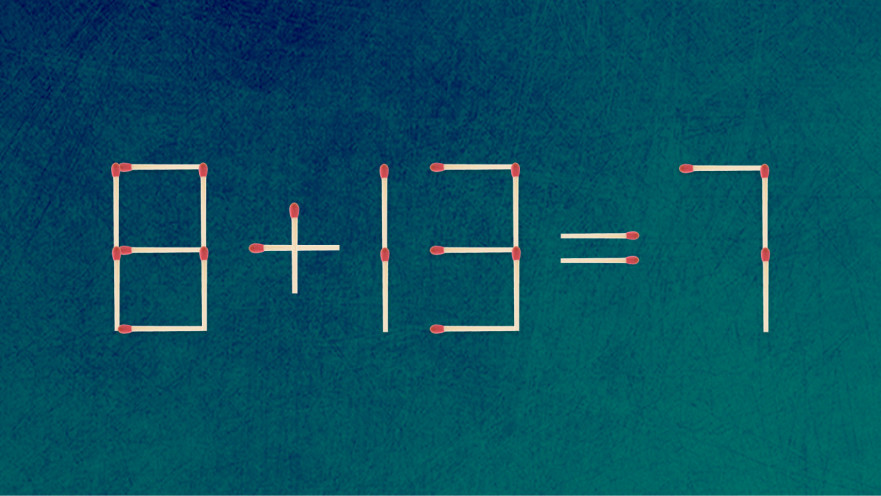 האם תצליחו לפתור את המשוואה באמצעות הזזת גפרור אחד?