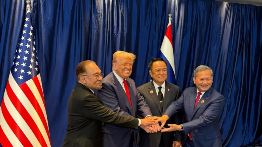 מנהיגי תאילנד, קמבודיה ונשיא ארה"ב דונלד טראמפ