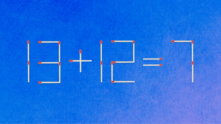 האם תצליחו לפתור את המשוואה באמצעות הזזת גפרור אחד?