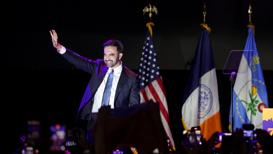 זוהרן ממדאני בנאום הניצחון בבחירות