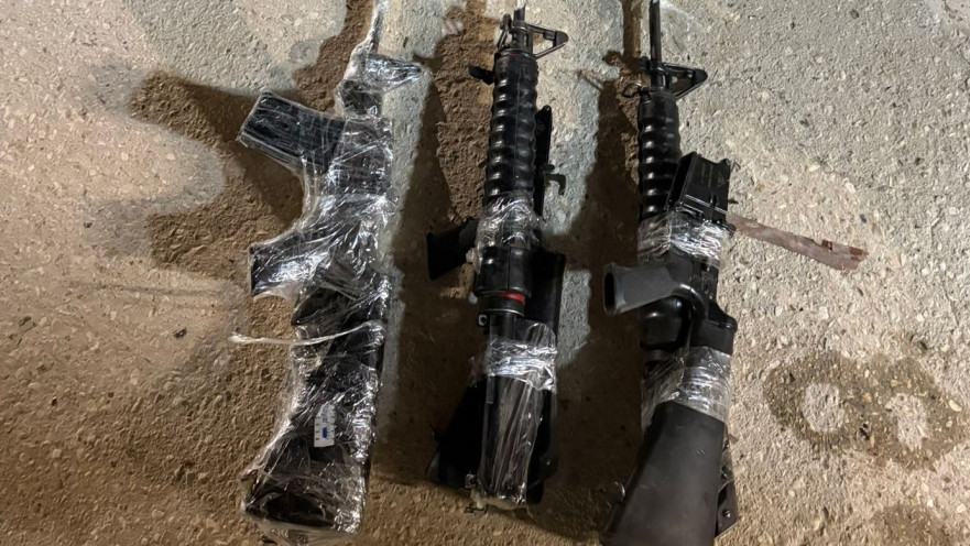 שלושה נשקים שנתפסו בניסיון הברחה